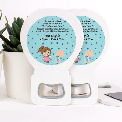 Abla Kardeş Temalı Açacaklı Erkek Bebek Magneti