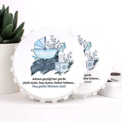 Araba Temalı Açacaklı Erkek Bebek Magneti