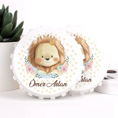 Aslan Temalı Açacaklı Erkek Bebek Magneti
