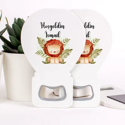 Aslan Temalı Açacaklı Erkek Bebek Magneti