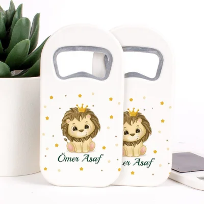 Aslan Temalı Açacaklı Erkek Bebek Magneti