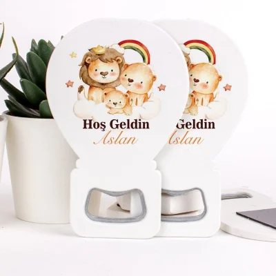 Aslan Temalı Açacaklı Erkek Bebek Magneti