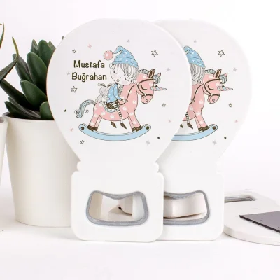 At Temalı Açacaklı Erkek Bebek Magneti