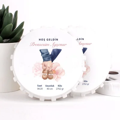 Ayakkabı Temalı Açacaklı Kız Bebek Magneti