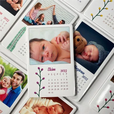 Bebek Takvim Tasarımlı Doğum Günü Magneti - 10 Adet