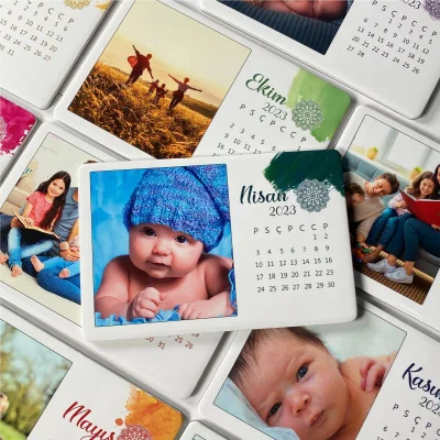 Bebek Takvim Tasarımlı Doğum Günü Magneti - 10 Adet