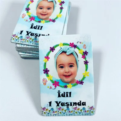 Çiçek Tasarımlı Doğum Günü Magneti - 10 Adet