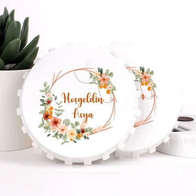 Çiçek Temalı Açacaklı Kız Bebek Magneti