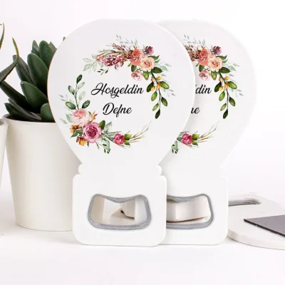 Çiçek Temalı Açacaklı Kız Bebek Magneti