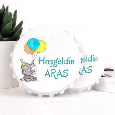 Fil Temalı Açacaklı Erkek Bebek Magneti