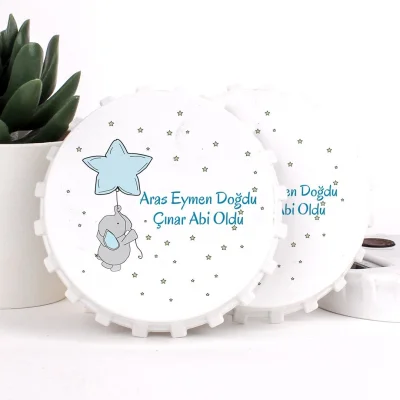 Fil Temalı Açacaklı Erkek Bebek Magneti