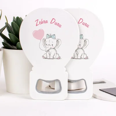 Fil Temalı Açacaklı Kız Bebek Magneti