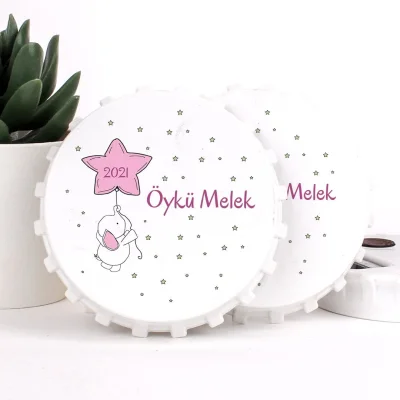 Fil Temalı Açacaklı Kız Bebek Magneti