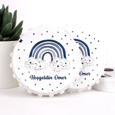 Gökkuşağı Temalı Açacaklı Erkek Bebek Magneti