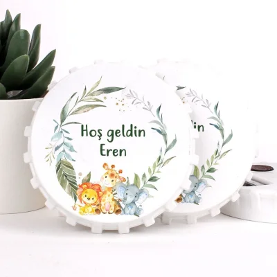 Hayvan Temalı Açacaklı Erkek Bebek Magneti