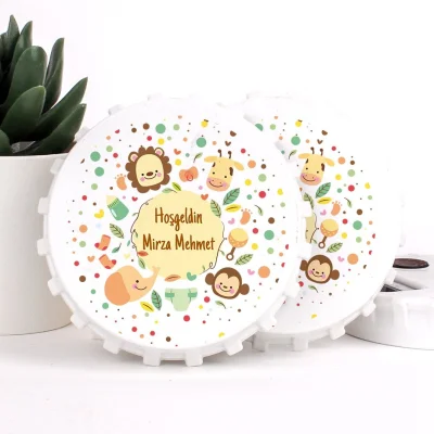 Hayvanlar Temalı Açacaklı Erkek Bebek Magneti