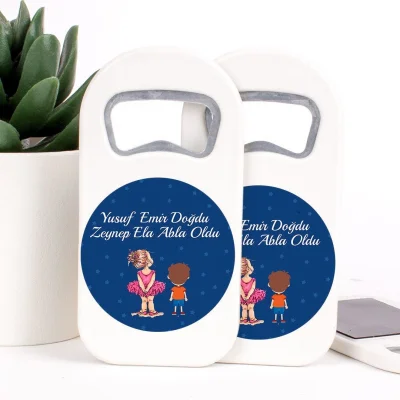 Kardeş Temalı Açacaklı Erkek Bebek Magneti