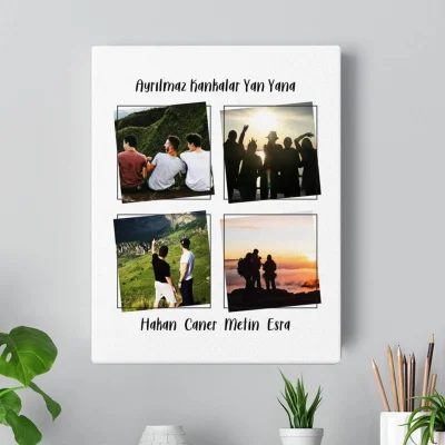 Kişiye Özel 4 Fotoğraflı Kanvas Tablo