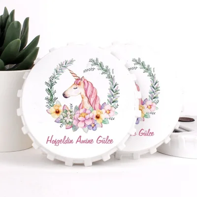 Unicorn Temalı Açacaklı Kız Bebek Magneti